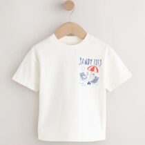 White Beach Short Sleeve Back Print T-Shirt 2