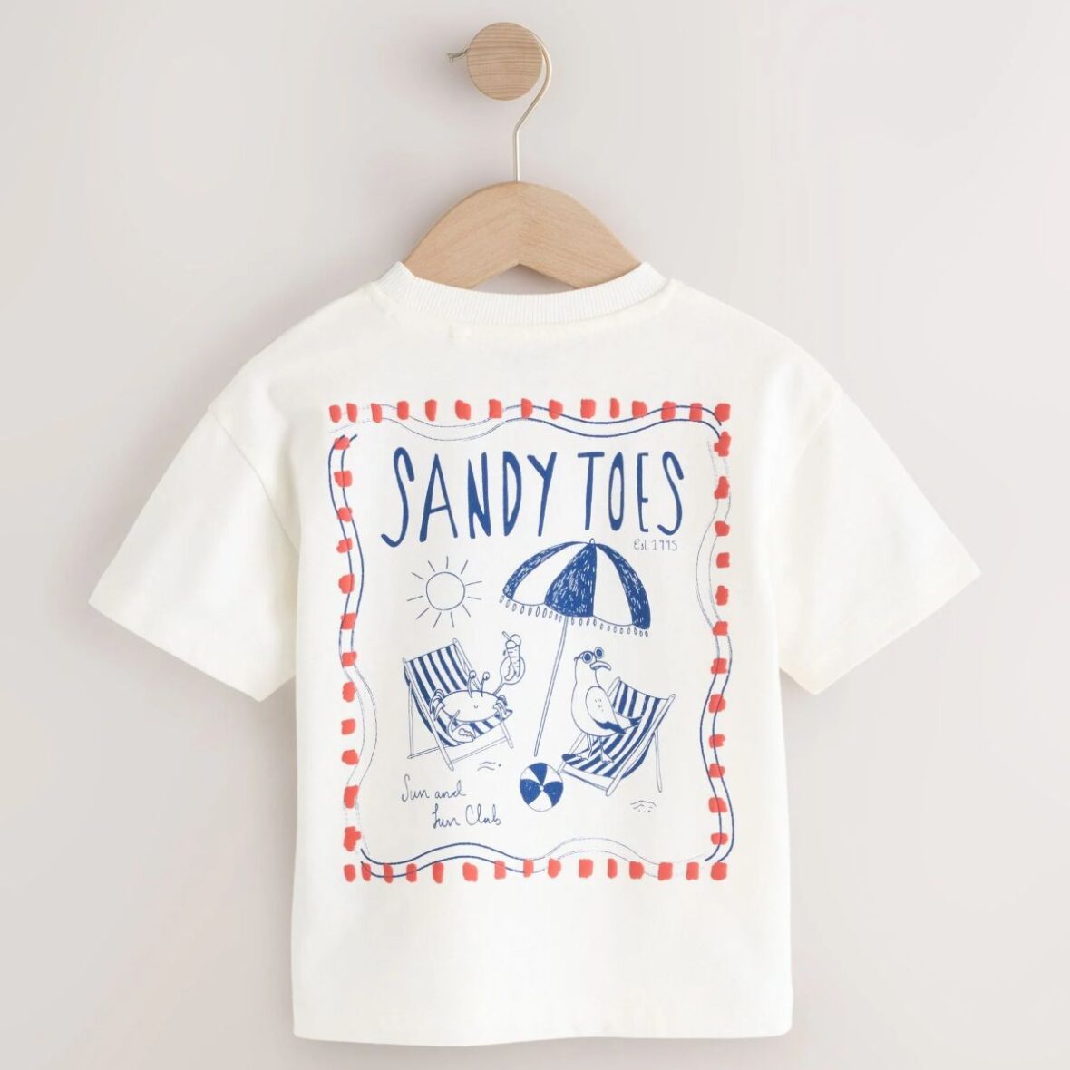 White Beach Short Sleeve Back Print T-Shirt 3