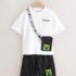 White/Black Minecraft Bag T-Shirt and Shorts Set 1