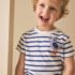 White/Blue Stripe Seagull Short Sleeve 3D Padded T-Shirt 3
