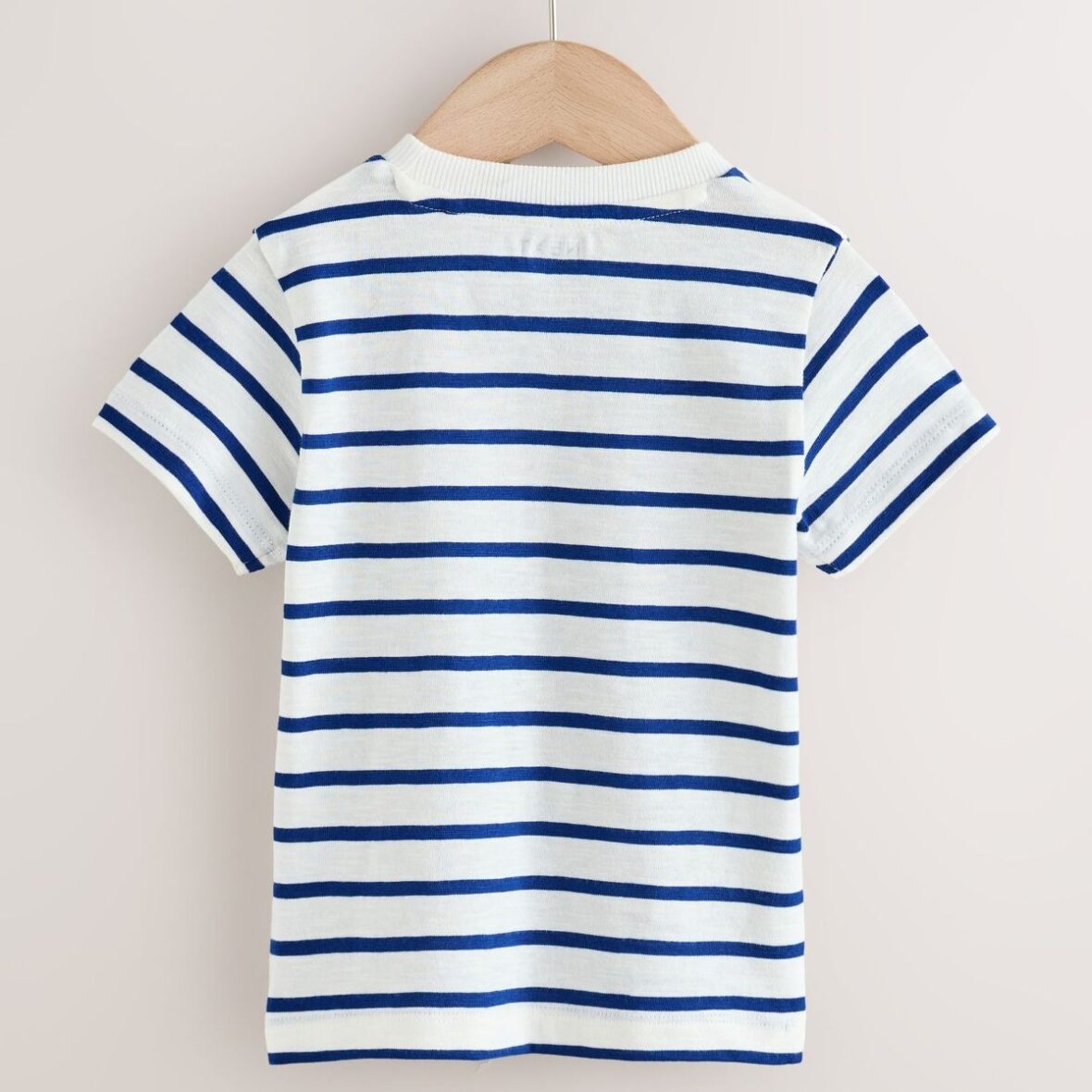 White Blue Stripe Seagull Short Sleeve 3D Padded T-Shirt 4