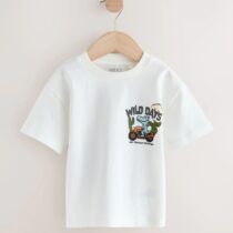 White Dinosaur Oversized Short Sleeve Back Print T-Shirt 3