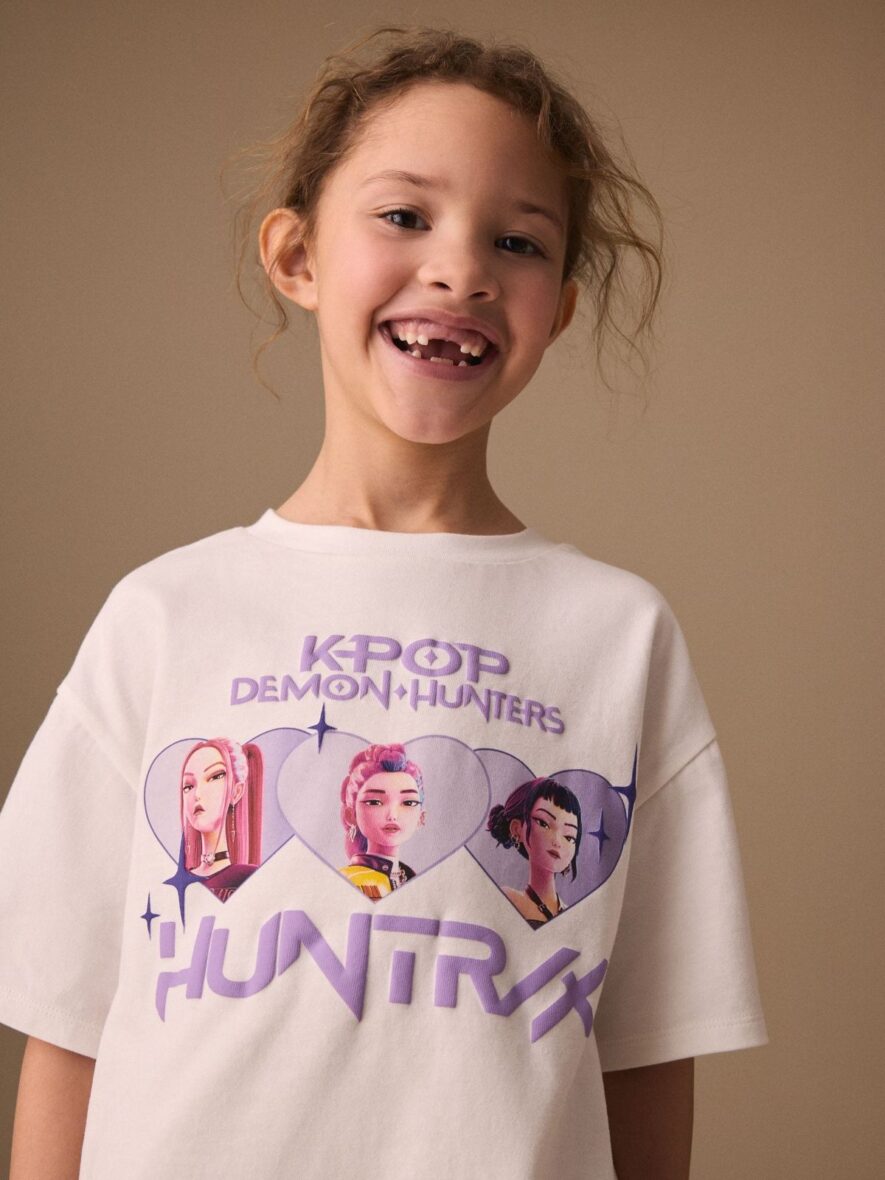 White Huntrix KPOP Demon Hunters Short Sleeve T-Shirt 1