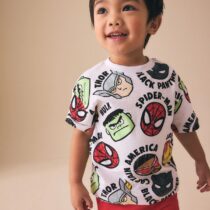 White Marvel Short Sleeve Cotton T-Shirt 3