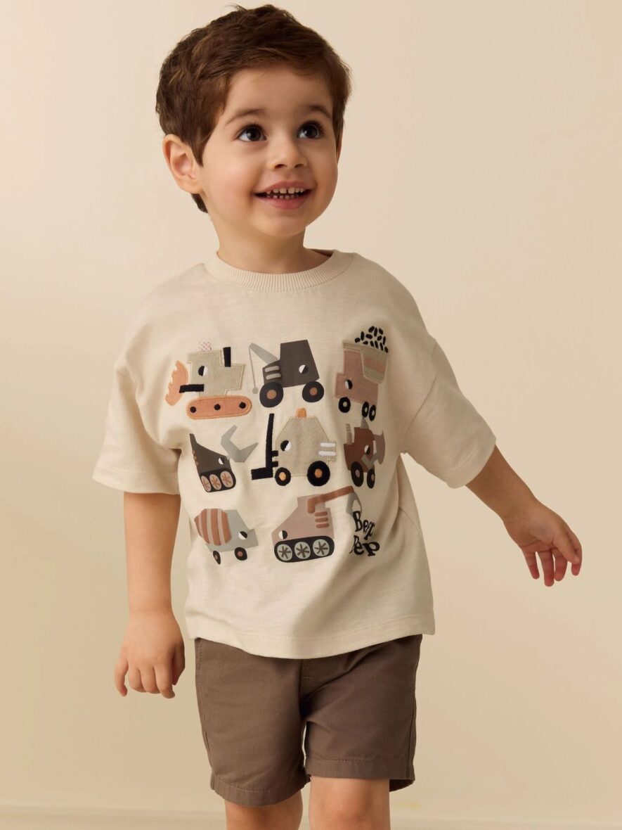 White Neutral Diggers Short Sleeve Appliqué T-Shirt 11