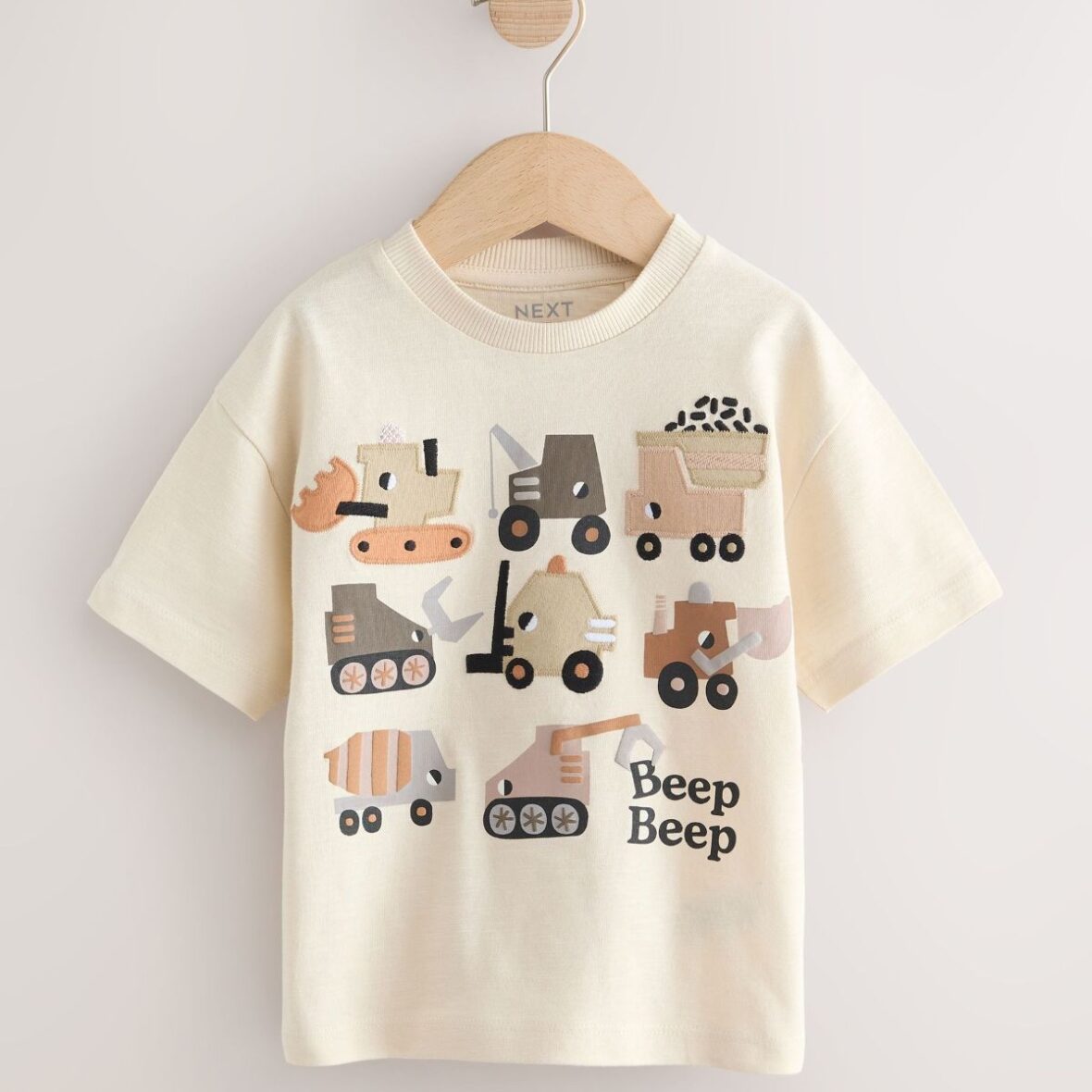 White Neutral Diggers Short Sleeve Appliqué T-Shirt (3mths-7yrs)