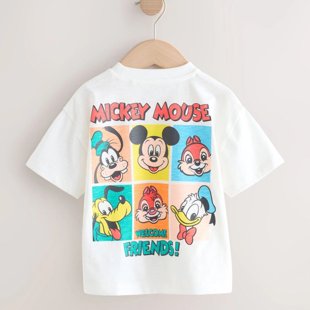 White Printed Mickey Mouse Short Sleeve T-Shirt 4