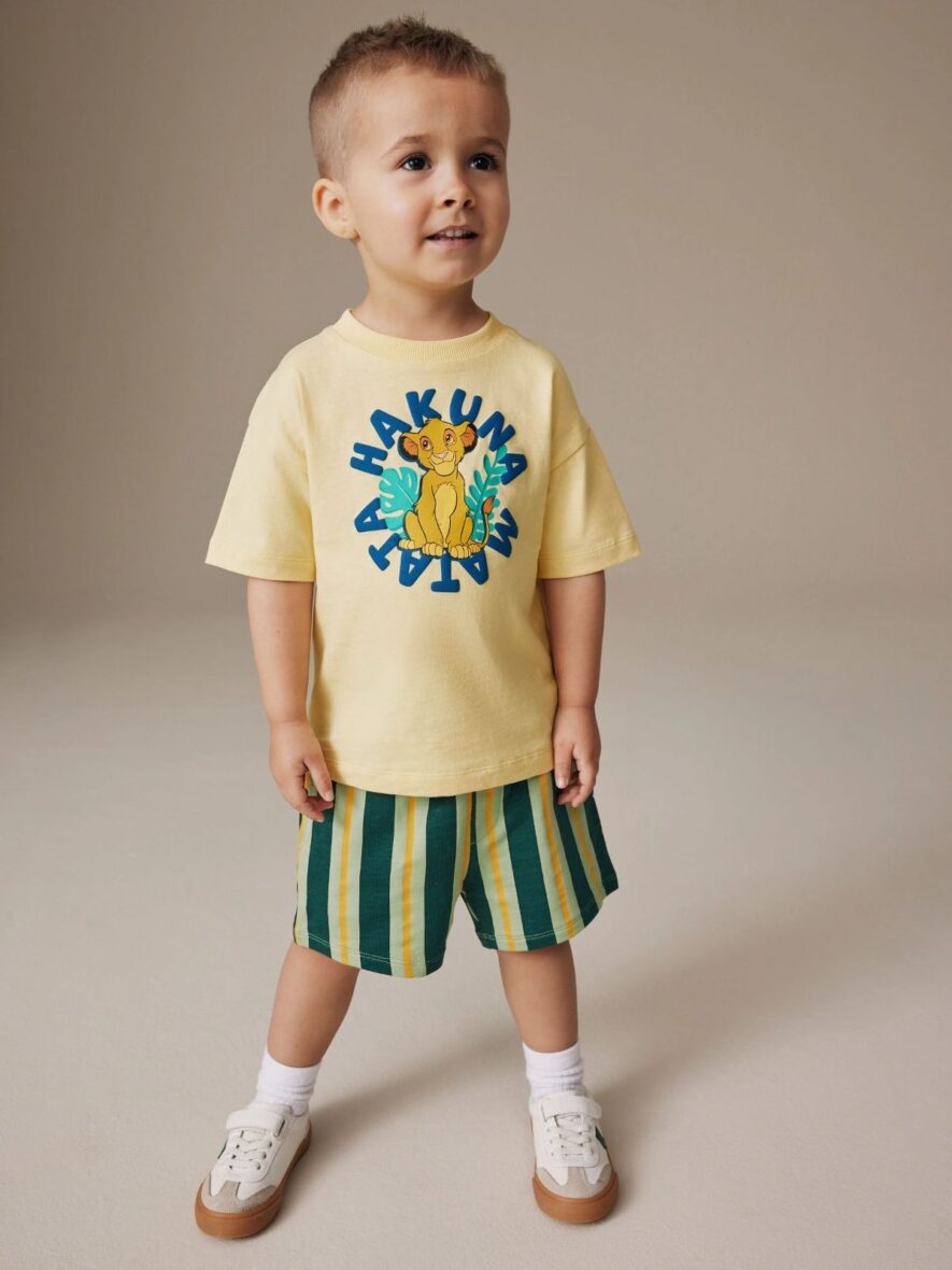 Yellow Lion King Short Sleeve T-Shirt & Shorts Set 1