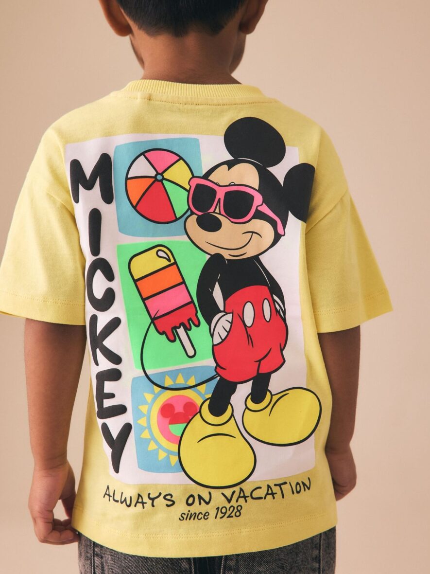Yellow Mickey Mouse Short Sleeve T-Shirt (3mths-8yrs)