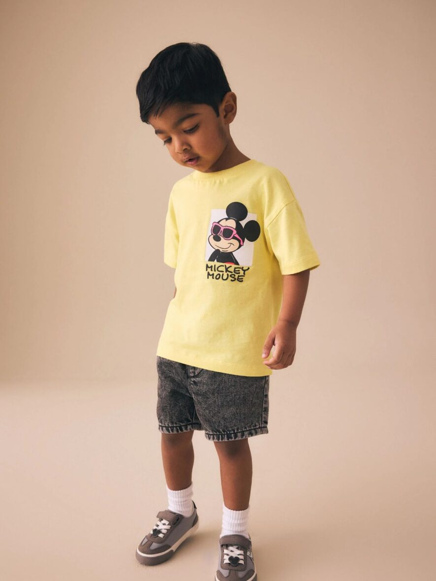 Yellow Mickey Mouse Short Sleeve T-Shirt 3