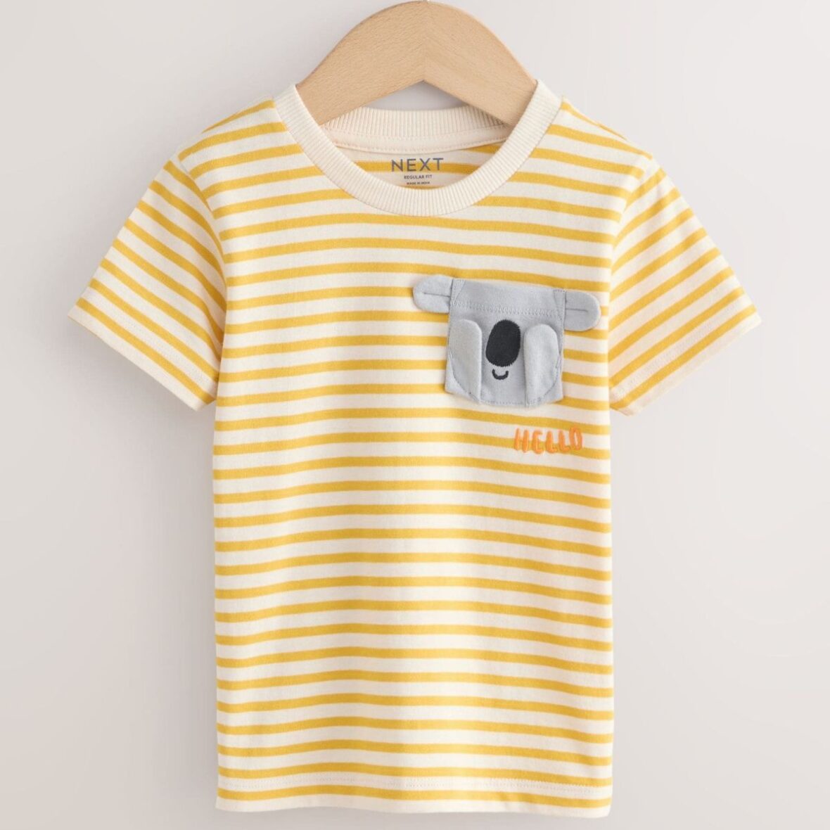 Yellow Stripe Koala Bear Short Sleeve Interactive T-Shirt (3mths-7yrs)