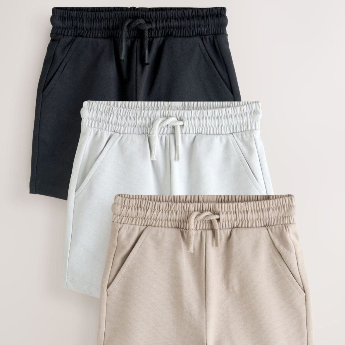 Black/Cement/ Grey Jersey Shorts 3 Pack (3mths-7yrs)