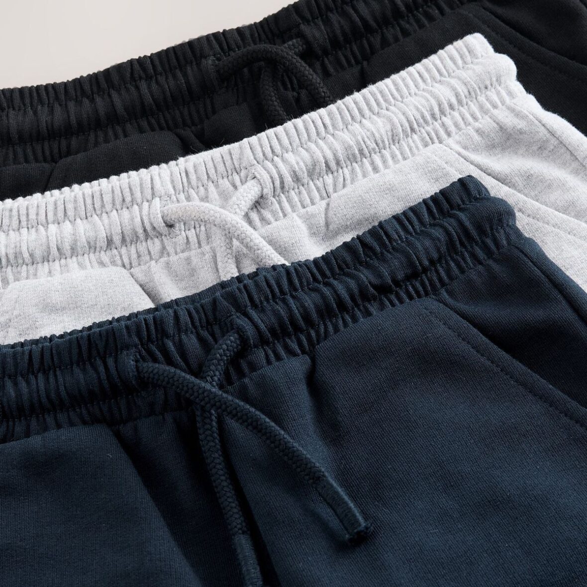 Black Grey Navy Blue Jersey Shorts 3 Pack 4
