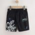 Black Print Regular Fit Shorts 1