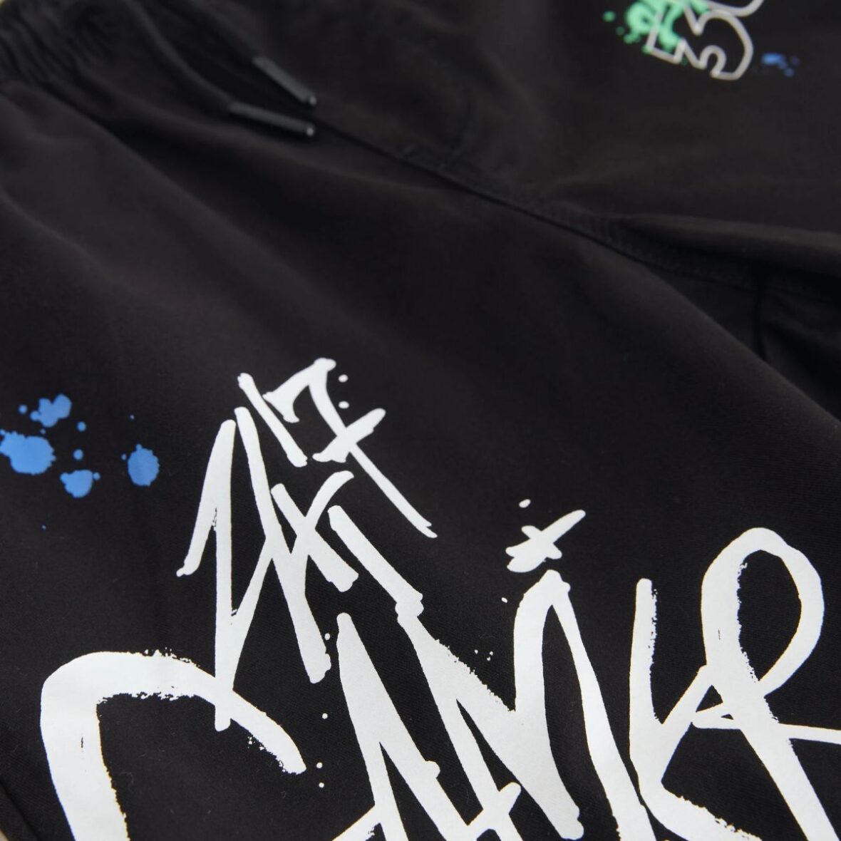Black Print Regular Fit Shorts 4
