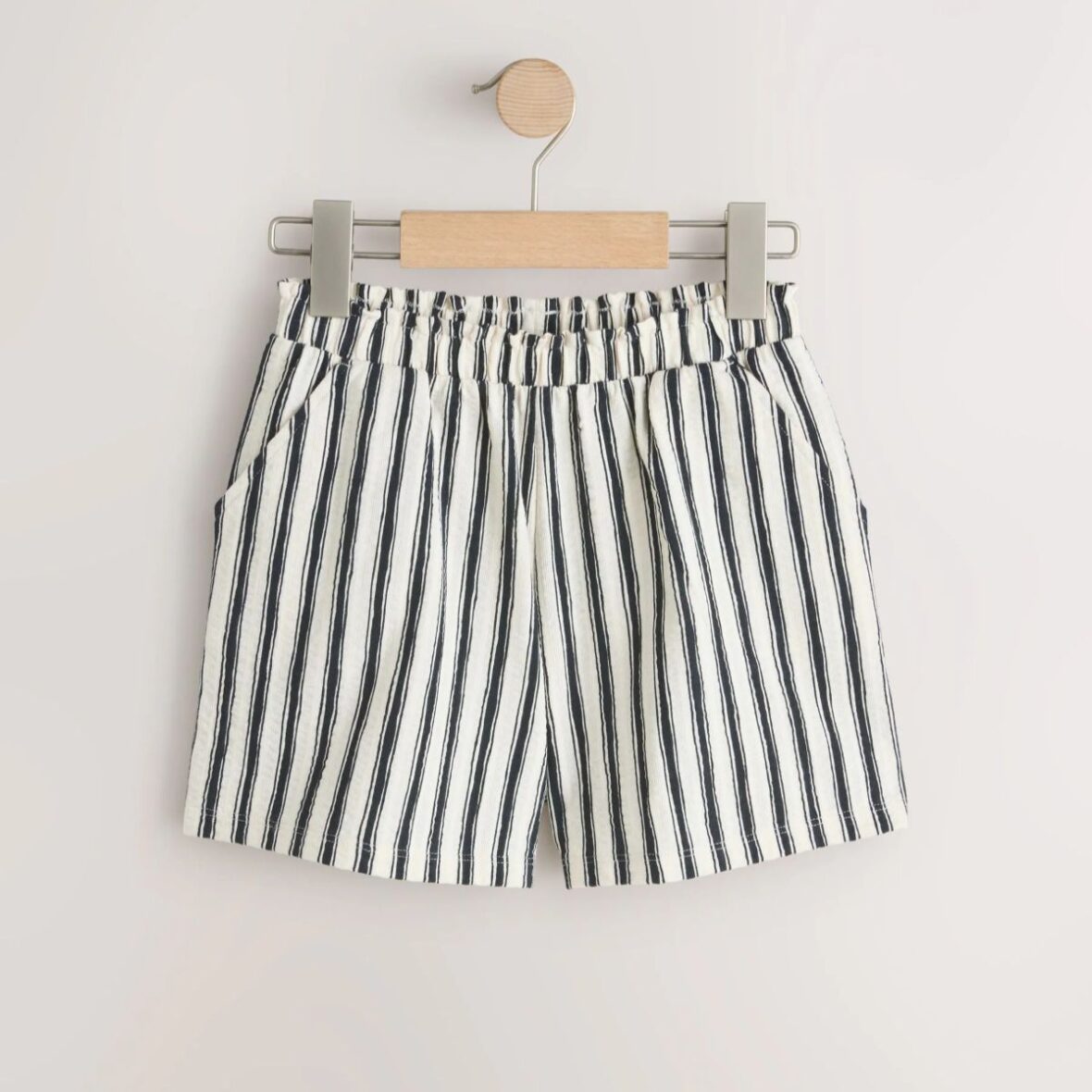 Black/White Stripe Textured Shorts (3-16yrs)