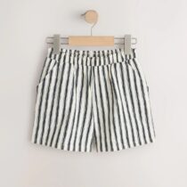 Black/White Stripe Textured Shorts 1