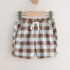 Blue/Brown Gingham Linen Blend Pull On Shorts 3