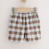 Blue/Brown Gingham Linen Blend Pull On Shorts 4