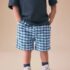 Blue Gingham Pull On Loose Denim Shorts 1