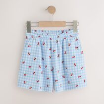 Blue Gingham Textured Shorts 4