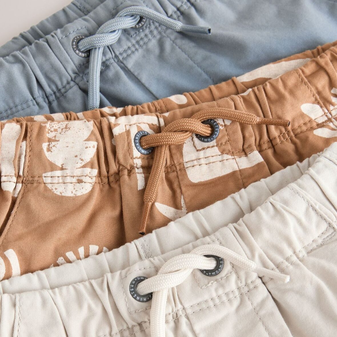 Blue Neutral Orange Pull On Shorts 3 Pack 4