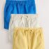 Blue/Neutral/Yellow Pull On Shorts 3 Pack 4
