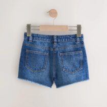 Blue Regular Length Frayed Edge Denim Shorts 3