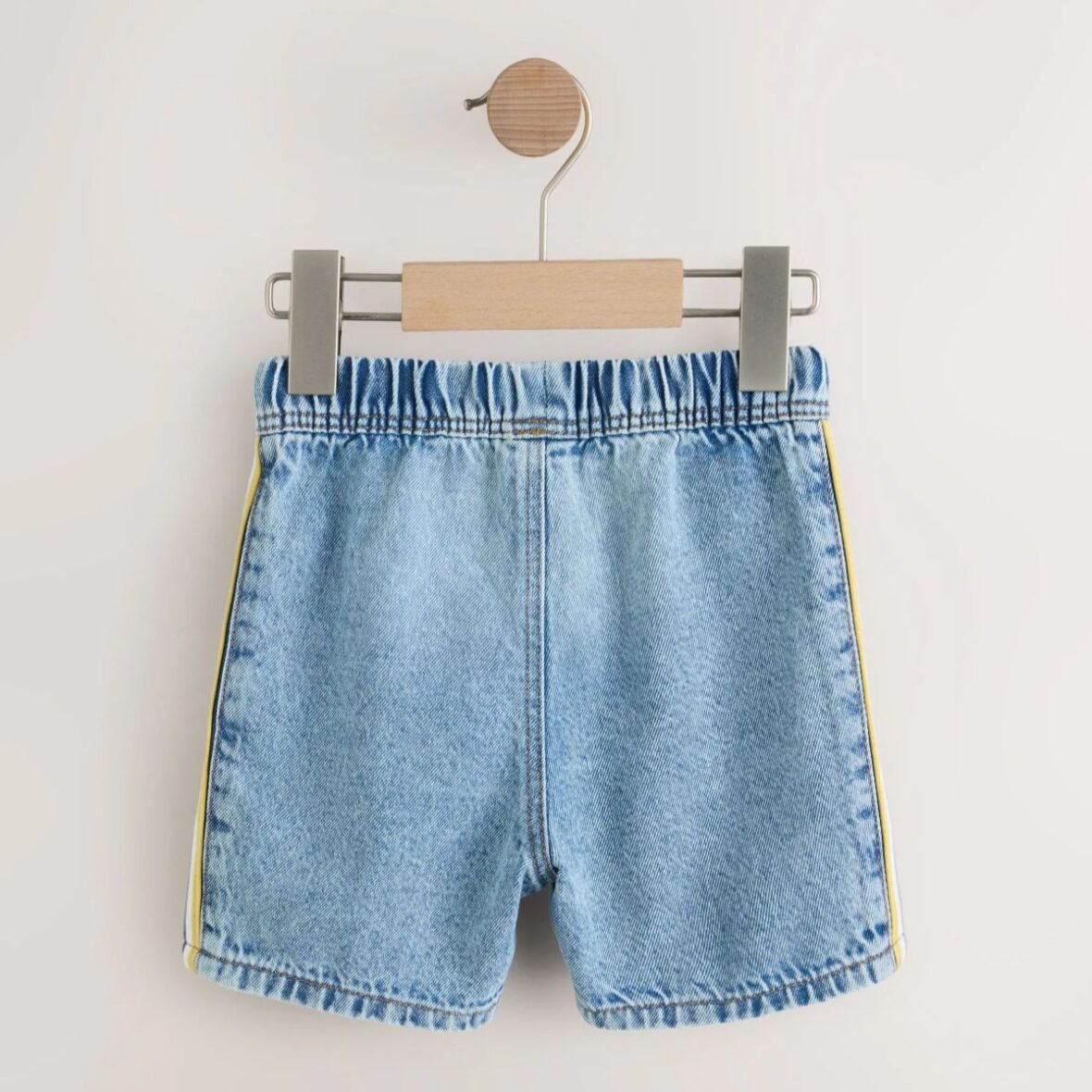 Blue Side Stripe Pull On Loose Denim Shorts 3