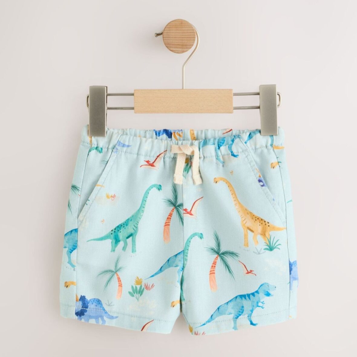Blue Yellow Dino Linen Blend Shorts 3 Pack 2