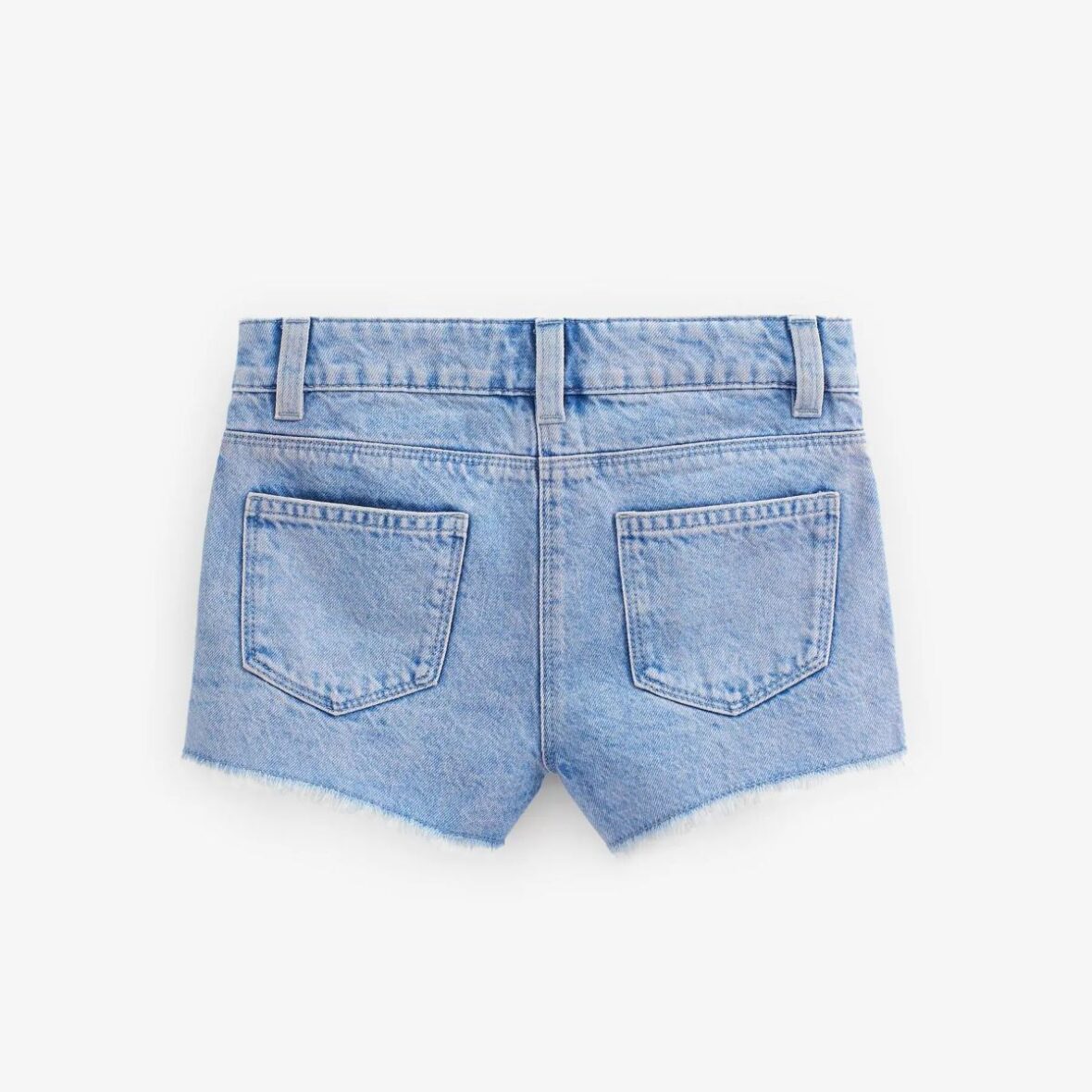 Bright Blue Regular Length Frayed Edge Denim Shorts 3