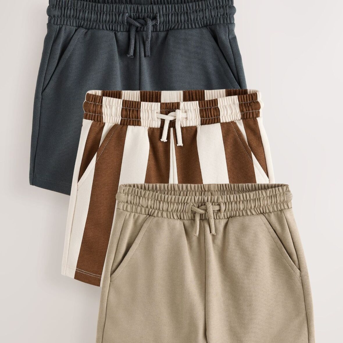 Brown/Cream Jersey Shorts 3 Pack (3mths-7yrs)