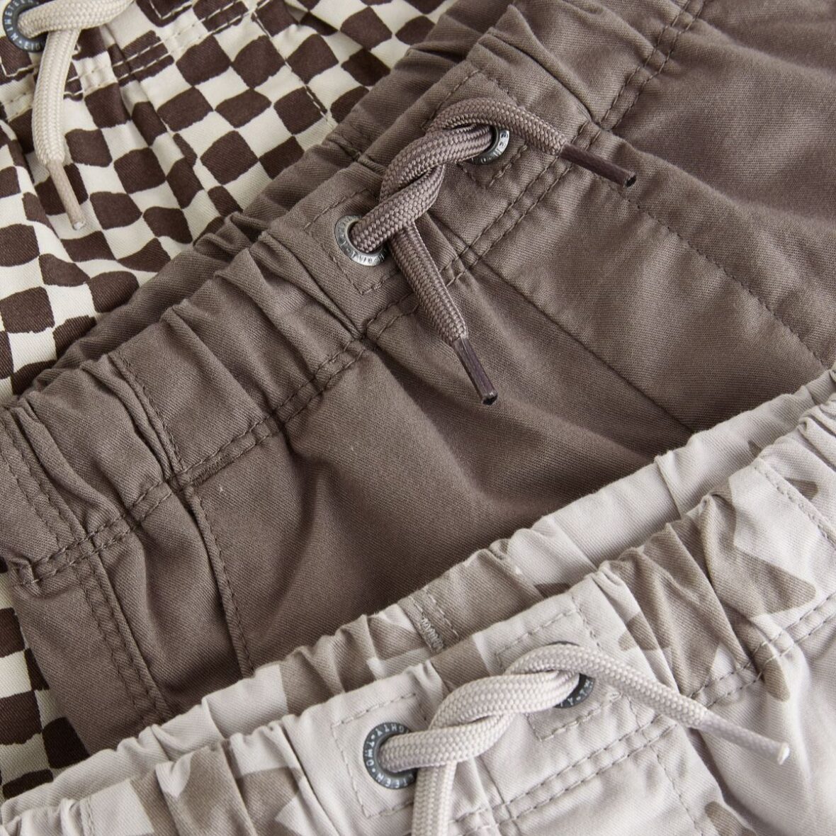 Brown Star Checkerboard Pull On Shorts 3 Pack 4
