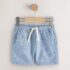 Chambray Blue Linen Blend Pull On Shorts 2