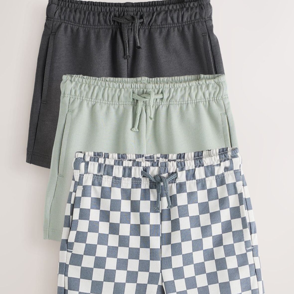 Charcoal Checkerboard Jersey Shorts 3 Pack (3mths-7yrs)