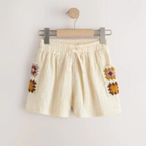 Cream Crochet Pocket Shorts 2