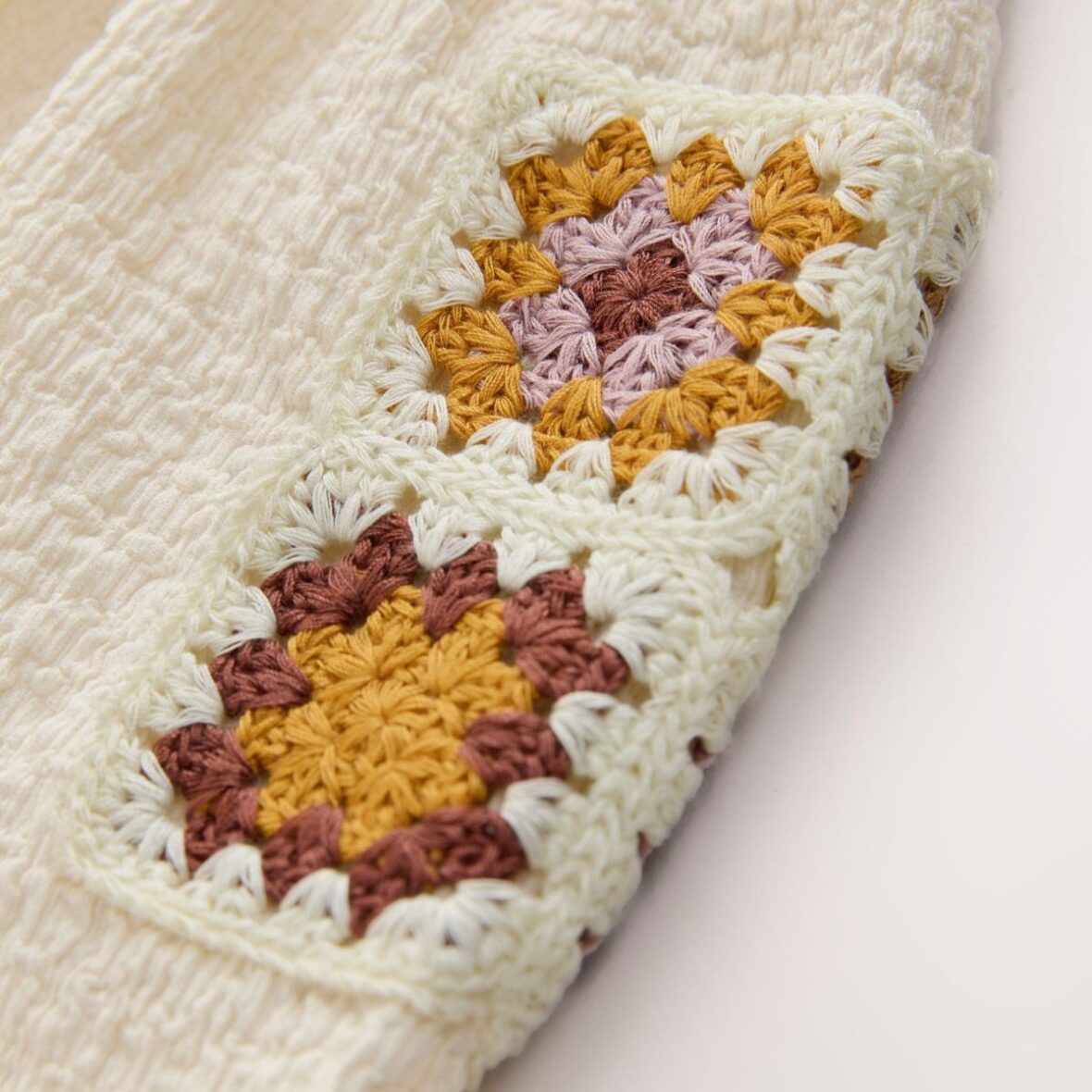 Cream Crochet Pocket Shorts 4