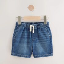Dark Blue Pull On Loose Denim Shorts 3