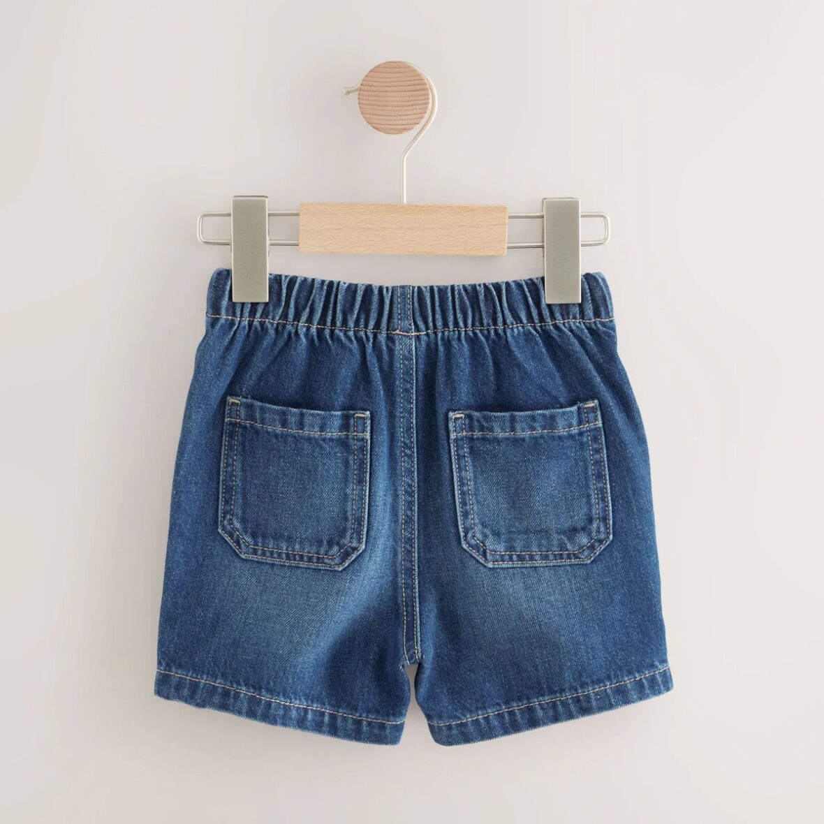 Dark Blue Pull On Loose Denim Shorts 2
