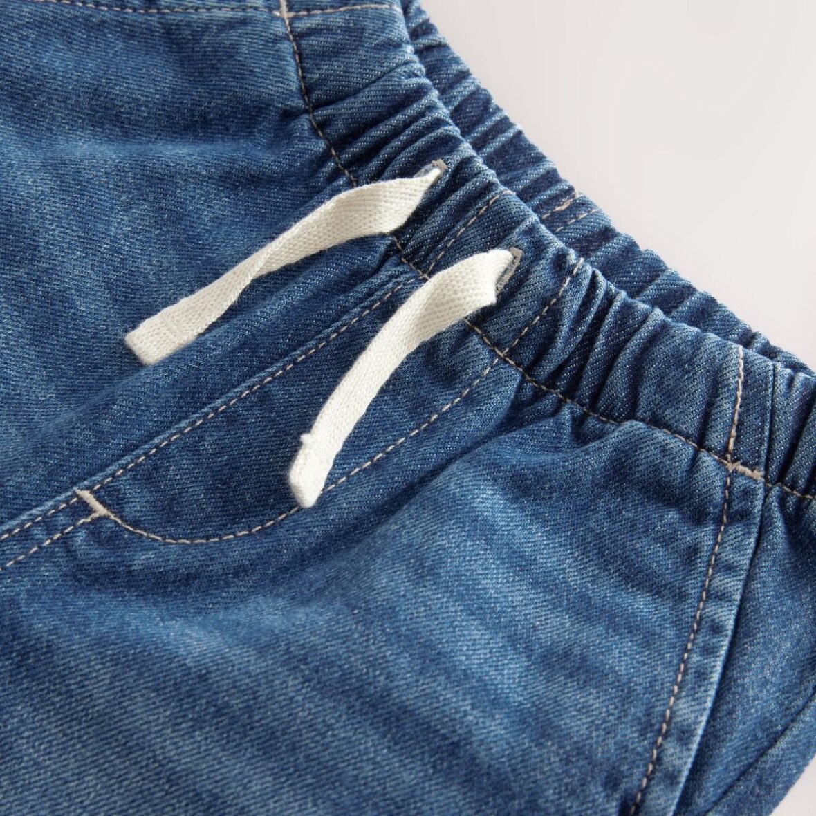 Dark Blue Pull On Loose Denim Shorts 3