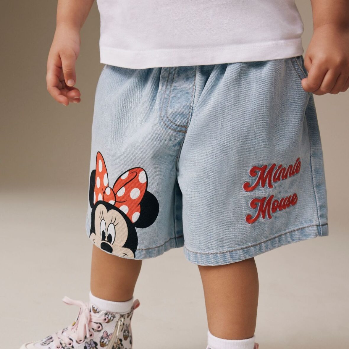 Disney Minnie Mouse Denim Pull On Denim Shorts 1