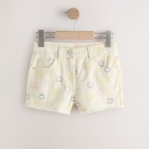 Ecru Multicolour Smiley World Regular Length Frayed Edge Denim Shorts 4