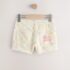 Ecru Multicolour Smiley World Regular Length Frayed Edge Denim Shorts 1