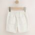 Ecru Pull On Loose Denim Shorts 1