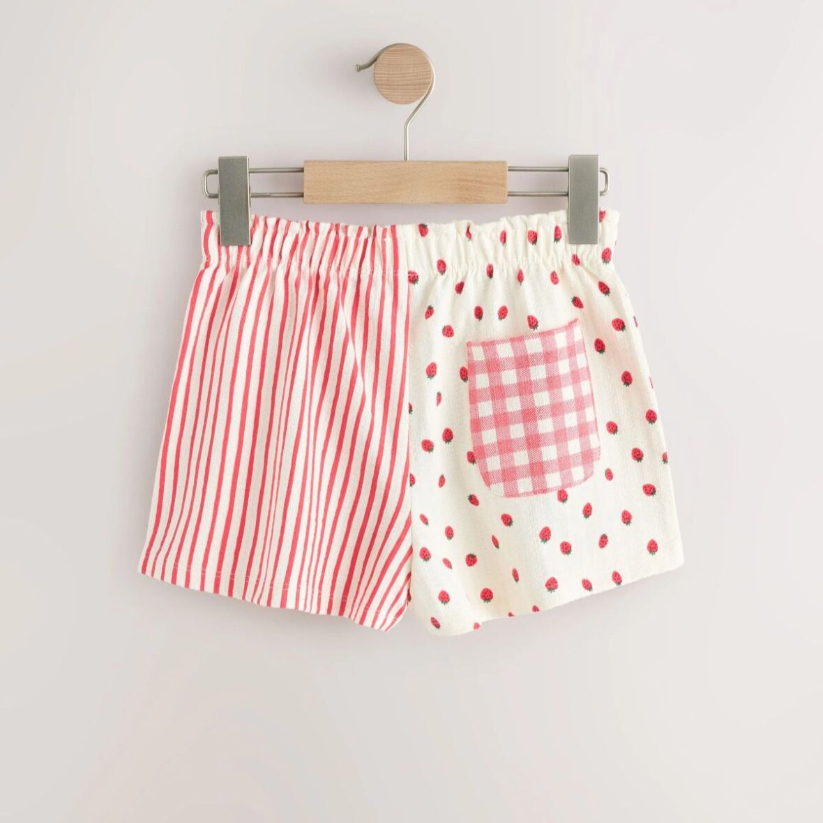 Ecru Red Stripe Strawberry Shorts 3