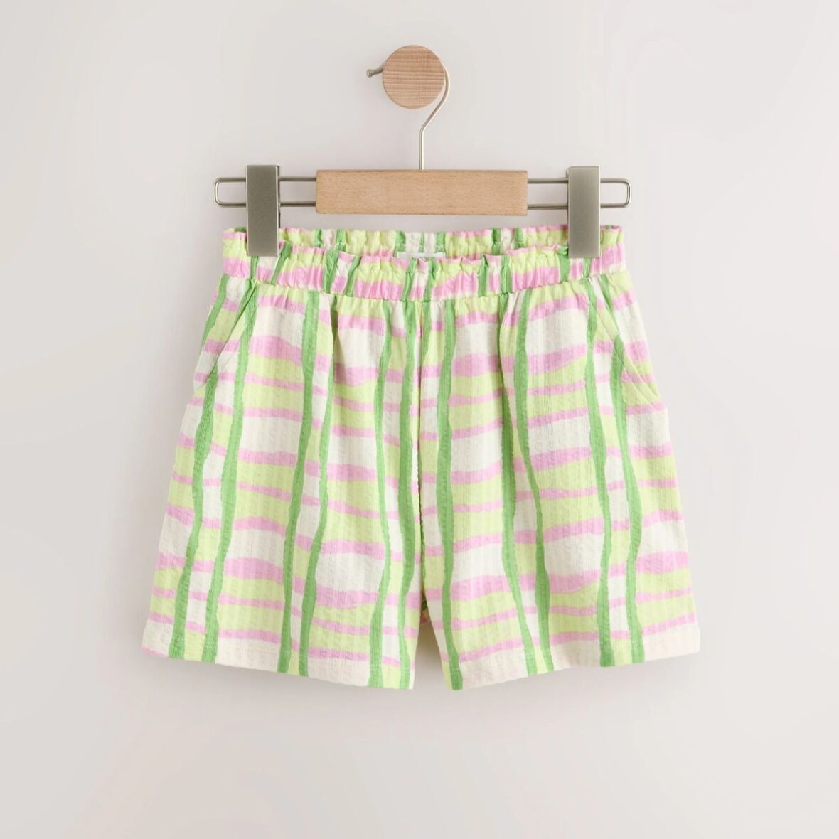 Green/Pink Check Textured Shorts (3-16yrs)
