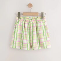 Green/Pink Check Textured Shorts 4