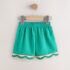 Green Seersucker Stripe Crochet Trim Shorts 3