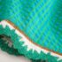 Green Seersucker Stripe Crochet Trim Shorts 3