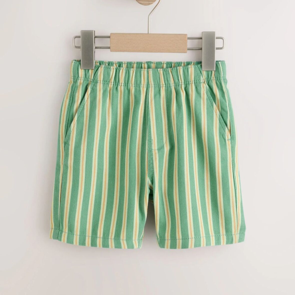 Green Stripe Pull On Bermuda Shorts (3mths-7yrs)